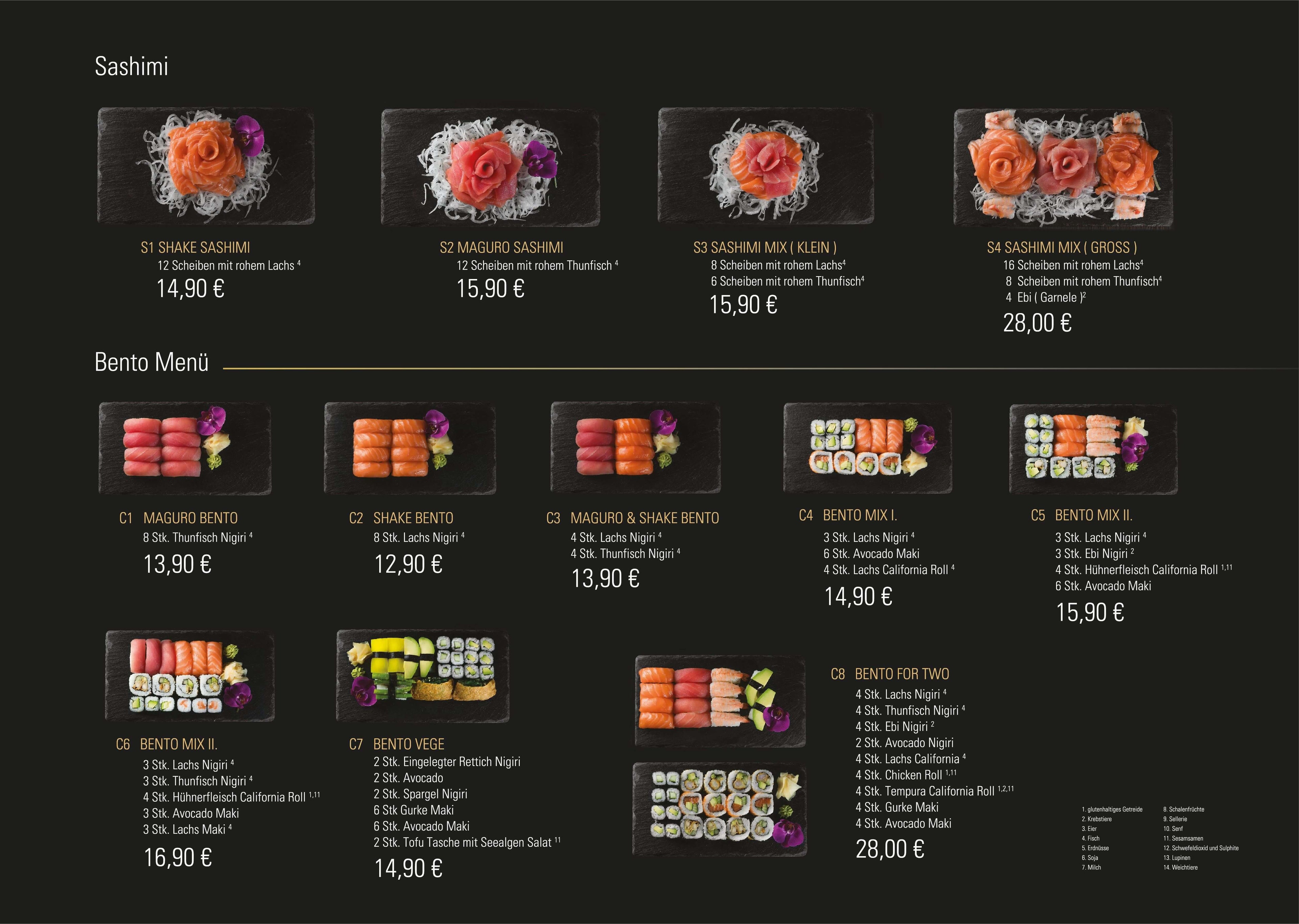 Speisekarte mit Sushi (Seite 2)